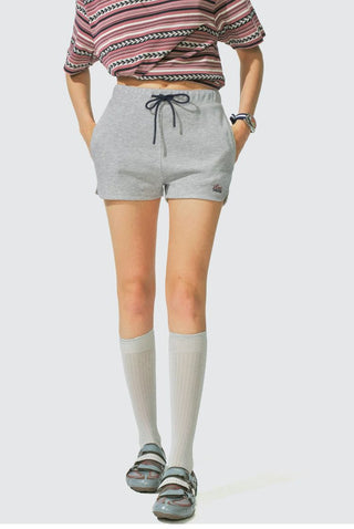 [Monterest] Drawstring Logo Embroidered Sweat Shorts