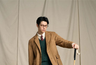 [CULTUM] Faux Suede Ivy Style Blazer Jacket