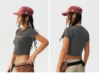 [Monterest] Quick-Dry Slim Fit Crop Logo Tee