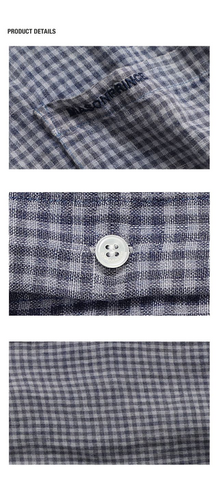 MASONPRINCE Washed Classic Linen Plaid Shirt
