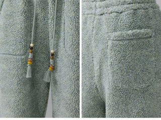 [Monterest] Sherpa Fleece Beaded Drawstring Pants
