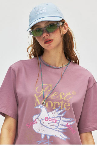 [Monterest] Washed Peace Dove Print T-Shirt
