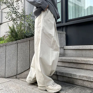 Pintuck Cotton Wide Pants