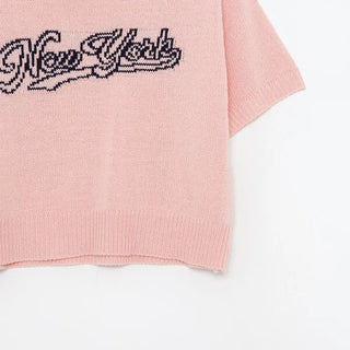 New York Lettering Knit T-Shirt