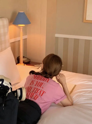 Summer short-sleeved lettering cotton T-shirt (3 colors)