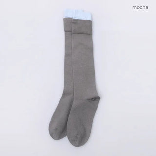 Color-blocked knee-high socks