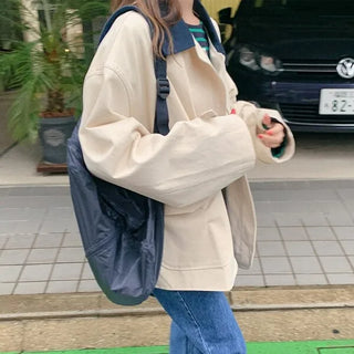 Two-tone cotton hoodie