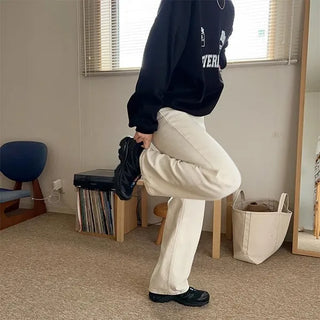Long cream denim