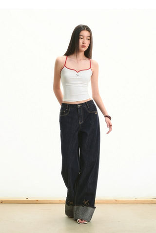 [NOTAWEAR] Beaded Fold Over Denim