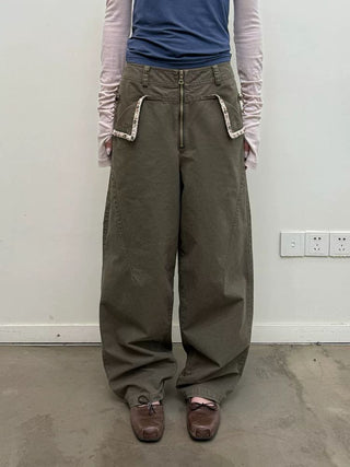 [NEVERSEEZ] Beaded Pocket Washed Work Pants