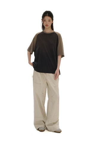 [moromoro2] Ultra Thin Contrast Raglan Sleeve  T-Shirt