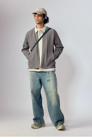 [Monterest] Waffle Knit Zip-Up Cardigan Jacket