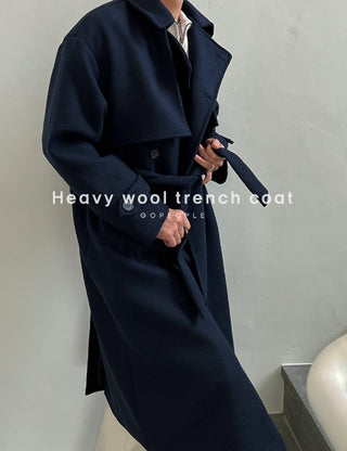 Wool Heavy Trench Coat (4 colors)