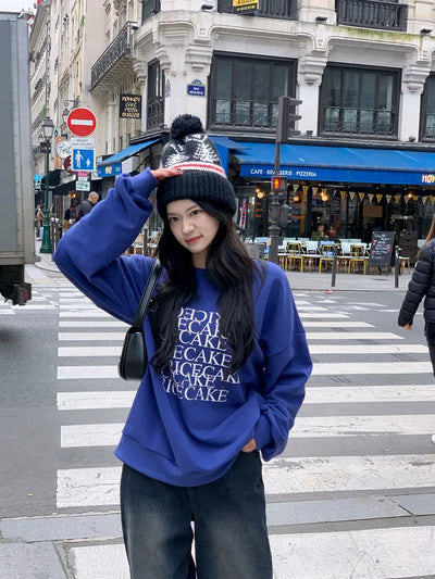 [UNISEX] Lettering Oversized Sweatshirt