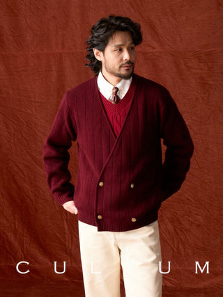 [CULTUM] Wool Blend V-Neck Knit Cardigan