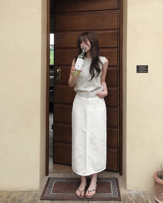 Cotton long skirt