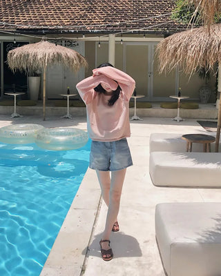 3.5-length cotton shorts
