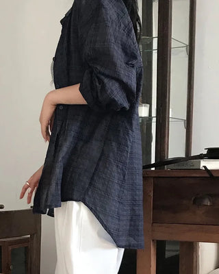 Loose-fit summer check shirt