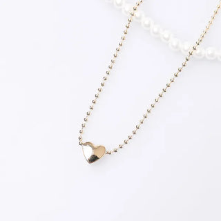 Pearl Heart Layered Necklace