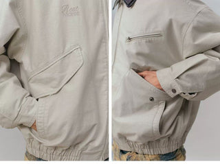 [Monterest] Washed Cotton Work Jacket with Leather Collar