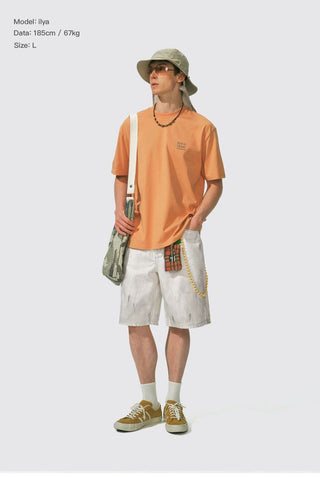 [Monterest] Paint Splatter Distressed Denim Shorts