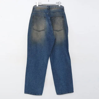 Distressed Washed Denim Pants