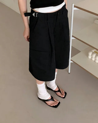 [3 colors] Square wedge beach sandal slippers