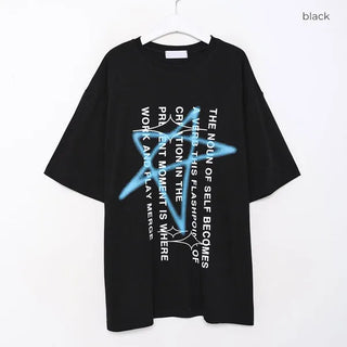 Star spray print short-sleeved T-shirt