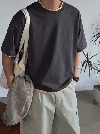 Raz Layered Semi-Crop 1/2 T-shirt