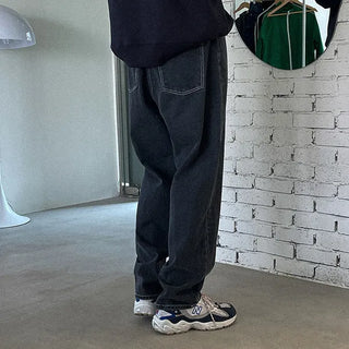 Wide denim pants