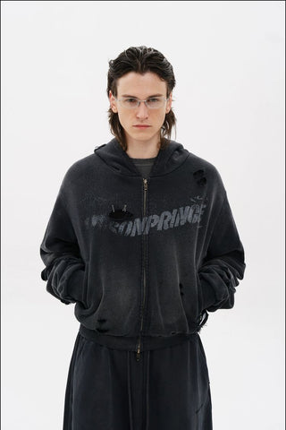 [MASONPRINCE] Double-layer Loose Sweatshirt Set