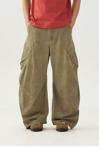 [Monterest] Washed Cotton Pleated Wide Leg Pants