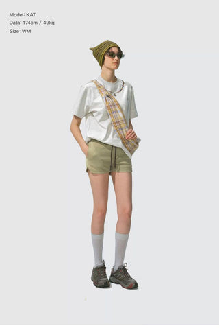 [Monterest] Drawstring Logo Embroidered Sweat Shorts