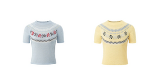 [NOTAWEAR] Fair Isle Knit T-Shirt