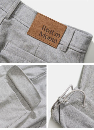 [Monterest] Wool Blend Wide Cargo Work Pants