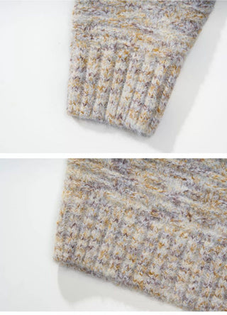 [Monterest] Multicolor Yarn Blend Crewneck Sweater