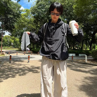 High-neck anorak