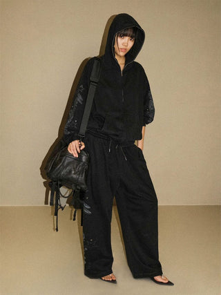 [MASONPRINCE] Bear Crystal Hoodie & Sweatpants Set