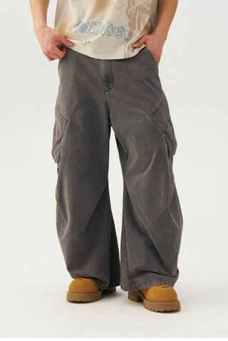[Monterest] Washed Cotton Pleated Wide Leg Pants