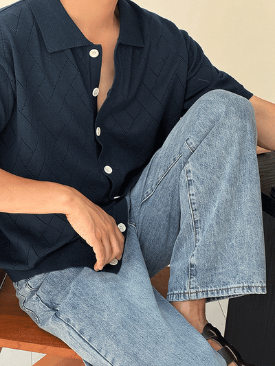 Mute Scallop Collar Half Cardigan