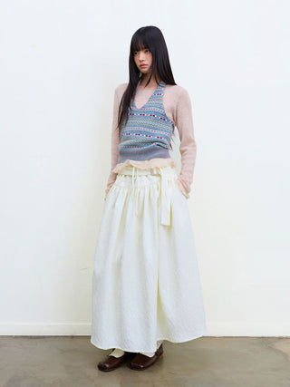 [NEVERSEEZ] Fair Isle Knit Halter Vest