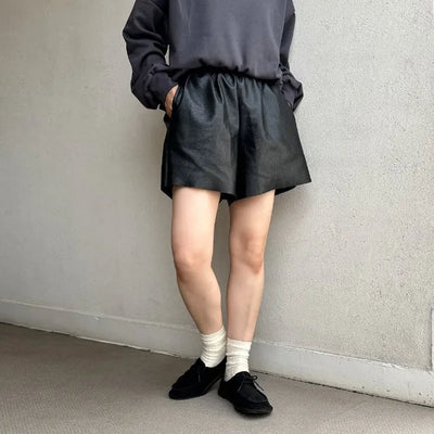 Faux leather shorts