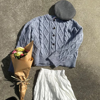 Cable knit cardigan