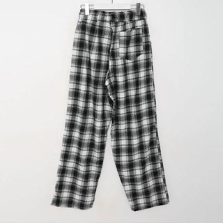 Checked wide easy pants