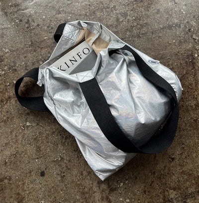 Nylon Silver Plain Shoulder Eco Bag / Shoulder Bag