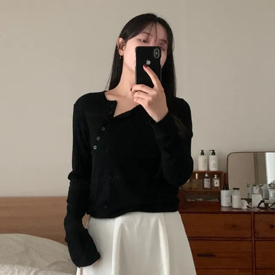 Light Button Long Sleeve T-Shirt