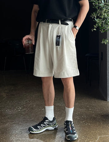 Work Double-Pleat Bermuda Pants (3 colors)