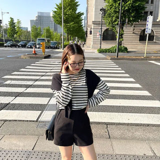 Basic striped long-sleeved T-shirt