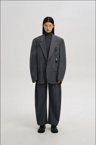 [MASONPRINCE] Arc-cut Structured Blazer/Pants