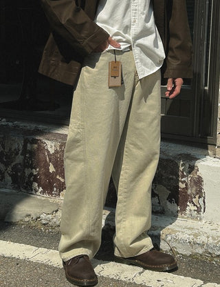 Curved DUDE Cotton Back Elastic Waist Pants (4 colors, M~L)